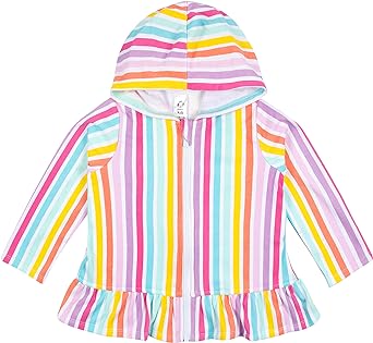 Girls' Toddler Zipper Hoodie Terry Swimsuit Cover Up