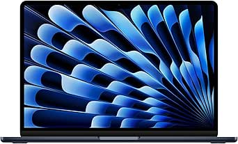 Apple 13" MacBook Air Laptop mit M3 Chip: 13,6" Liquid Retina Display, 24 GB gemeinsamer Arbeitsspeicher, 512 GB SSD Speicher, beleuchtete Tastatur, 1080p FaceTime HD Kamera, Mitternacht