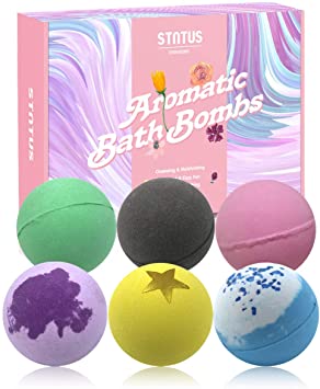STNTUS Bath Bombs, Luxurious Large 120g Bath Bomb Gift Set, Handmade Spa Fizzies, Shea Cocoa Butter Moisturize, Bath Gift for Women Men Kids, Gifts Set for Christmas Birthday Valentines Mothers Day