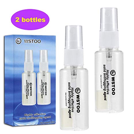 W WSTOO Efficient Solid Antifog Spray for Diving Masks/Swim Goggles/Ski Mirror/Mirror/Car Windshield 2 Bottles
