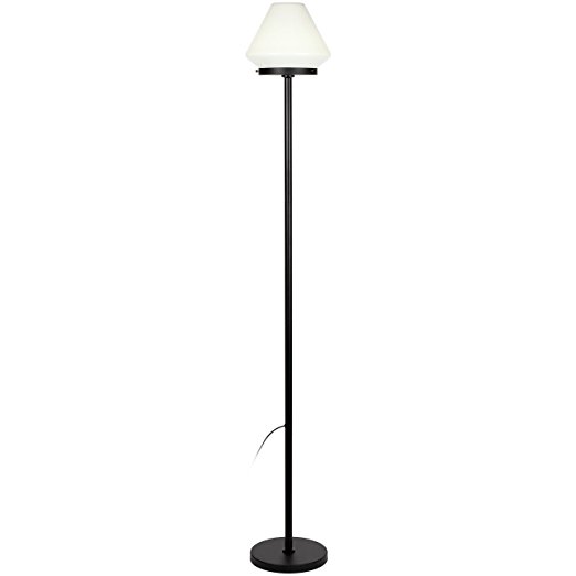 Brightech – Kuler Color-Changing Floor Lamp – 5 Modes of Color – Cylindrical Glass Shade – Energy-Saving Built-in LED – 15 Watts – Built-in Dimmer on Attached Remote Control