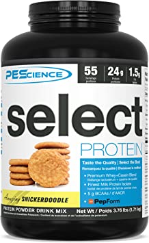 PEScience Select Low Carb Protein Powder, Snickerdoodle, 55 Serving, Keto Friendly and Gluten Free