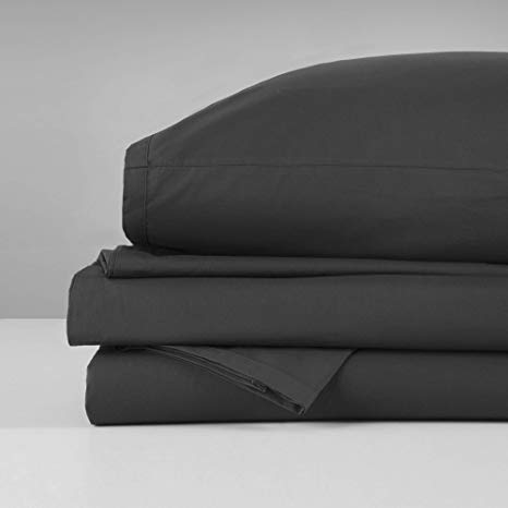 Gryphon Home Comfort Washed Sheet Set, Full, Charcoal Gray