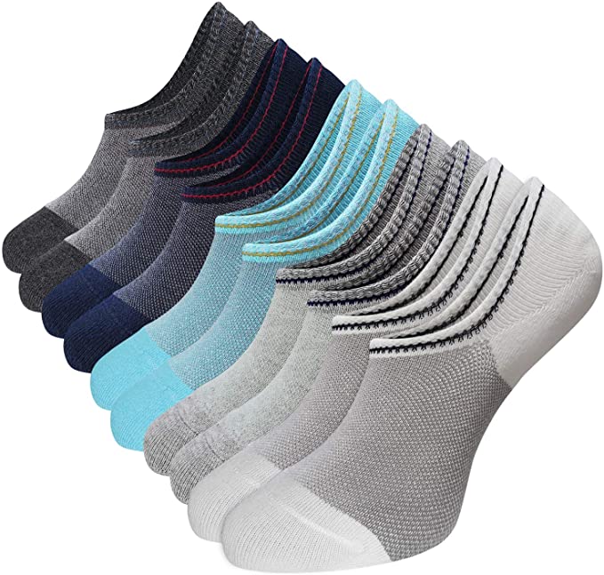 Mens No Show Low Cut Socks Non Slip Casual Ankle Cotton Socks Liner by Empino