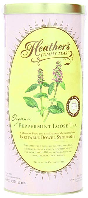 Heather's Tummy Teas Organic Peppermint Loose Tea CAN (5 oz) for IBS