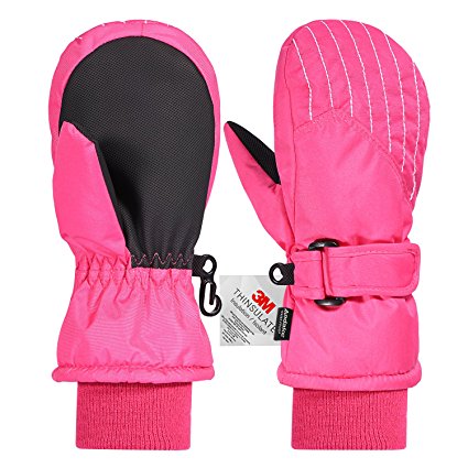 Andake 3M Thinsulate Extreme Warm Ski Gloves for Kids Waterproof Winter Mittens