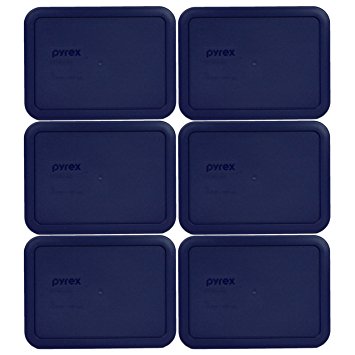 Pyrex 7210-PC 3 Cup Blue Rectangle Plastic Lid (6, Blue)