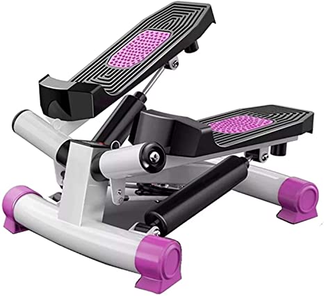 JINGOU Mini Stair Stepper Step Machine for Exercise with Resistance Bands, Twist Stepper for Exercise with LED Monitor, Fitness Step Equipment for Home Workouts, Up to 250 lbs Capacity (Purple)