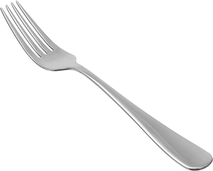 AmazonBasics 2266A-12F Stainless Steel Flatware, Silver