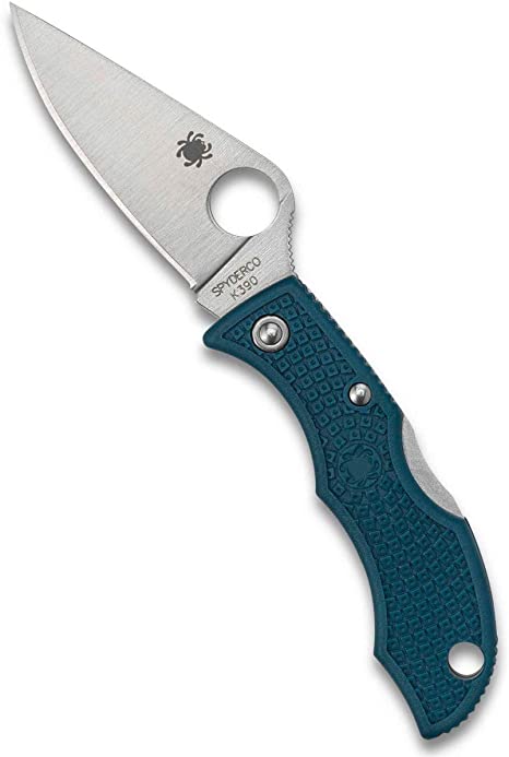 Spyderco Ladybug 3 Lightweight Folding Knife with 1.97" K390 Premium Stainless Steel Blade and Durable Blue FRN Handle - PlainEdge - LFP3K390