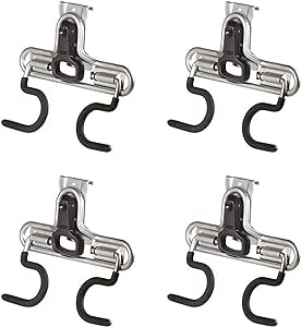 Rubbermaid Fasttrack Wall Double S Hook 2 Handle Garage Storage Organizer Rack for Hand Tools (4 Pack)