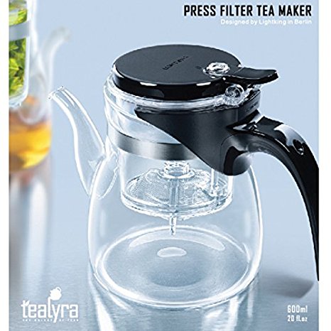 Tealyra® - High Quality Loose Leaf Tea Maker - Glass Teapot w/ Built in Infuser and Removable Filter (600ml / 20 fl.oz)