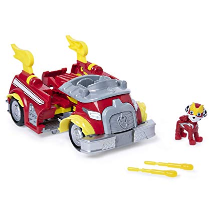 Paw Patrol, Mighty Pups Super Paws Marshall’s Powered Up Fire Truck Transforming Vehicle