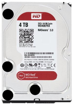 WD Red 4TB NAS Hard Disk Drive - 5400 RPM Class SATA 6 Gb/s 64MB Cache 3.5 Inch - WD40EFRX
