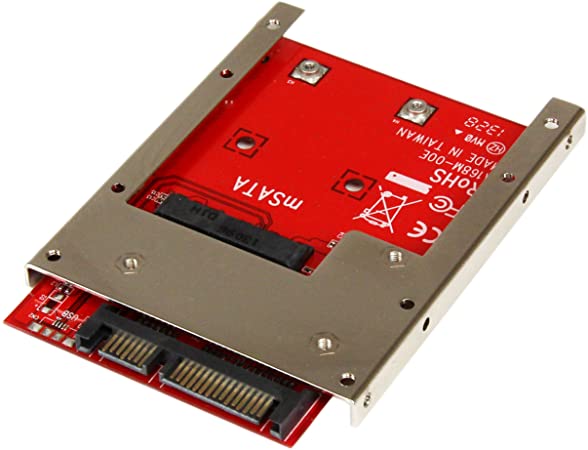 StarTech.com mSATA SSD to 2.5in SATA Adapter Converter - mSATA to SATA Adapter for 2.5in Bay with Open Frame Bracket and 7mm Drive Height (SAT32MSAT257)