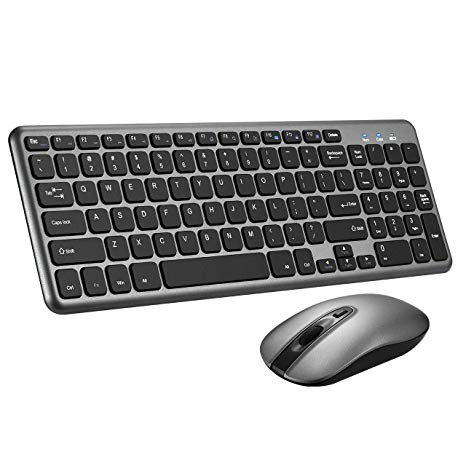 Wireless Keyboard and Mouse Combos, TOPELEK Compact Ultra Slim 98-Key Keyboard and Silent Mouse with 2.4G Wireless USB Receiver, Longer Battery Life for Windows XP/Vista/ 7/8/ 10,Mac, etc