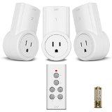 Etekcity Power Saving Remote Control Electrical Plug and Outlet Wireless Switch Adapter and Converter Kit for Household Appliances Fixed Code 3Rx-1Tx