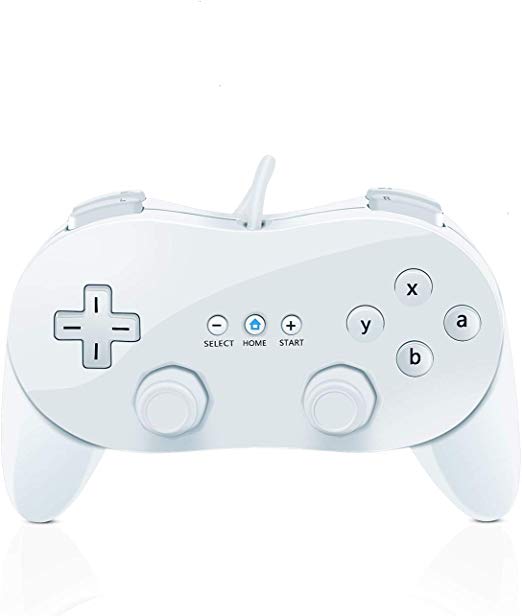 VOYEE Wii Classic Controller Pro for Nintendo Wii Standard Edition (White)