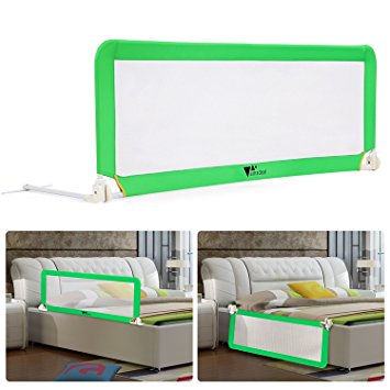 Amzdeal Baby Bed Guard Portable and Foldable Bed Rails for Toddlers 150 * 50 cm * 40 cm Green