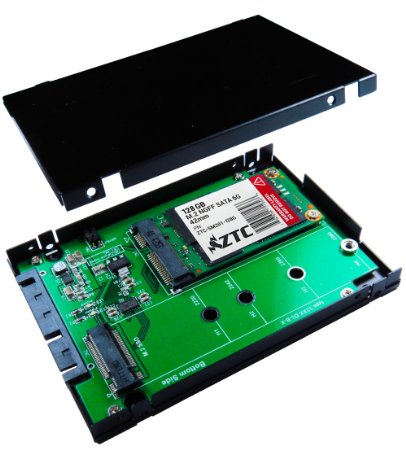 ZTC 2-in-1 Sky 2.5" Enclosure M.2 (NGFF) or mSATA SSD to SATA III Board Adapter. Multi Size Fit with High Speed 6.0GB/s. Model ZTC-EN005