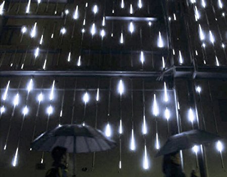 YSIM Meteor Shower Rain Lights,Ultra Bright Romantic Lights for Party, Wedding, Christmas, etc.11.8inch 8 Tubes(White)