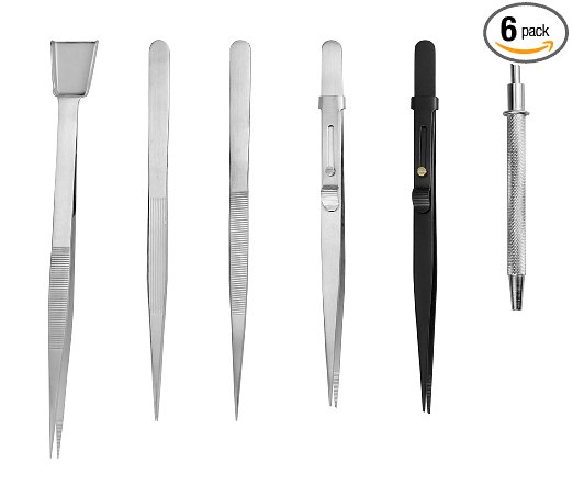 SE TW2-407 6-Piece Diamond Tweezers Set