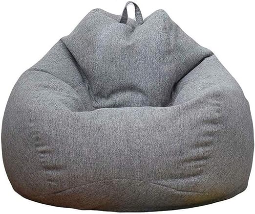 Stuffed Animal Storage Bean Bag Cover (No Filler) Extra Soft Beanbag Seat Chair Covers-Cotton Linen Memory Foam Beanbag Replacement Cover for Adults Kids Without Filling