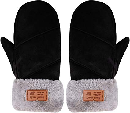 Arctic Paw Women's Faux fur Lined Faux Fur Cuff Winter Mittens