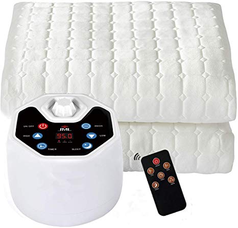 JML Water Heated Mattress Pad Queen, Electric Mattress Pads Up to 14" - Quiet, Safe, No-radiation, Faster Heating Water Heated Underblanket with Wireless Remote, Auto Off, 27 Heating and Timer Setting