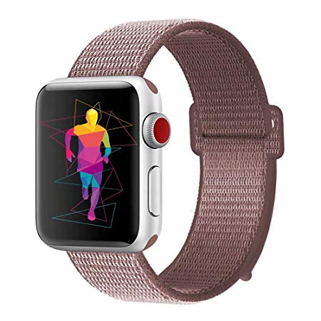 INTENY Sport Band Compatible with Apple Watch 38mm 40mm 42mm 44mm, Nylon Sport Loop, Strap Replacement for iWatch Series 4, Series 3, Series 2, Series 1