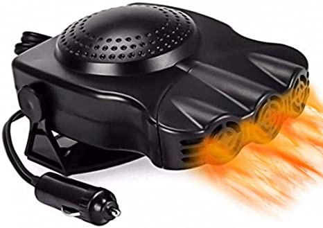 Car Heater Fan, Portable Fast Heating Defrost Defogger, 12V Automobile Windscreen Fan Plug in Cigarette Lighter 2 in1 Fast Heating or Cooling Fan