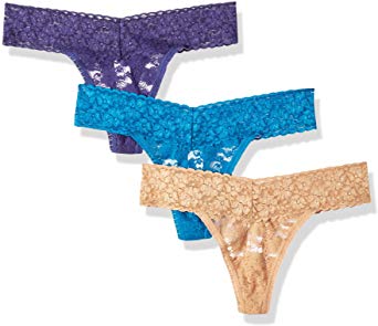 Amazon Brand - Mae Women's Lace Thong, 3 pack