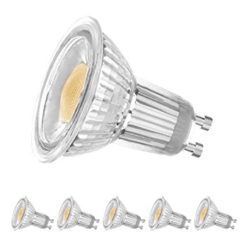 LEDERA GU10 LED Bulb, Dimmable MR16 5W 500LM(35W-50W Equivalent), 3000K Warm White, Pack of 6