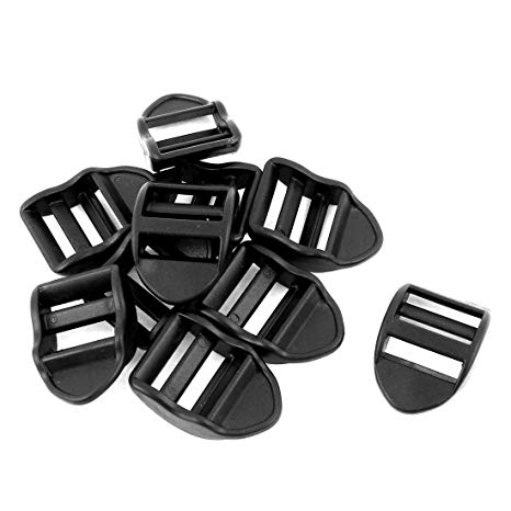 Sourcingmap Plastic Webbing Ladder Slider Buckles Lock 20mm Strap Width 10 Pcs Black