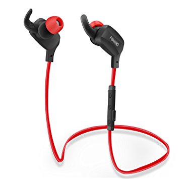 Endureal Selection Stereo Bluetooth Earphones Sport In-Ear Wireless Headphones with Apple iOS and Android Compatible Microphone and Remote for Running Workout Noise Isolating Buds (Black-red)