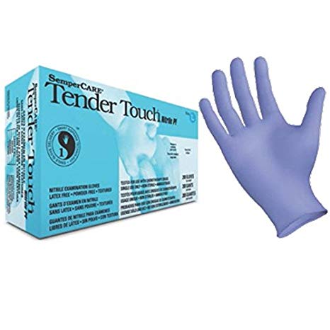 Tender Touch Purple Nitrile Exam 4 Mil Gloves- Powder Free, Latex Free, Non Sterile, Food Safe Size XS (Box of 200)