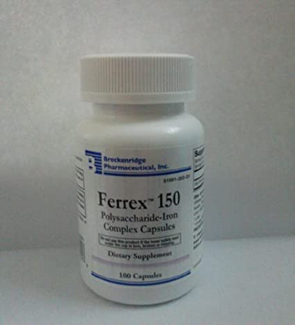Breckenridge Ferrex 150 Polysaccharide Iron Complex Caps 100ct *Non Blister* by Breckenridge Pharmaceutical, Inc.