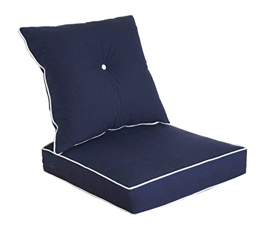 Bossima Indoor/Outdoor Navy Blue Deep Seat Chair Cushion Set