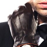 Luxury Mens Touchscreen Texting Winter Italian Nappa Leather Dress Driving Gloves Cashmere or Wool Lining