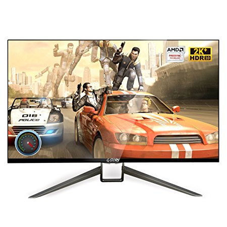 G-STORY 27 Inch HDR 144Hz 1ms WQHD 2560X1440P Eye-Care Gaming Monitor With AMD FreeSync, HDMI Cable, Built-in Stereo Speaker, UL Certificated AC Adapter
