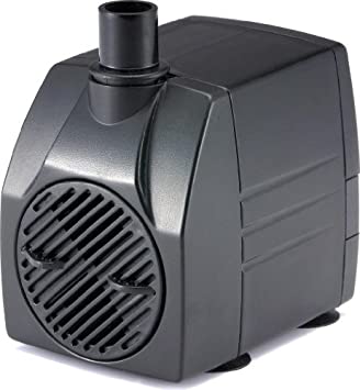 PonicsPumps Submersible Pump with for Hydroponics, Aquaponics, Fountains, Ponds, Statuary, Aquariums & more. Comes with 1 year limited warranty. (400 GPH : 6' Cord)