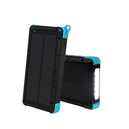 Renogy Solar Charger Portable Power Pack 20000mAh Water Proof Power Bank Quick Charge USB-A Ports Type-C External Battery with Flashlight for Android Cell Phone, Samsung, Camping, Outdoor Activities