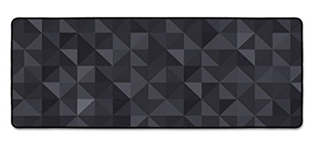 JustNile Extended Desk Mouse Pads Keyboard Mats 31.5" X 11.8" - Triangle Black Gray