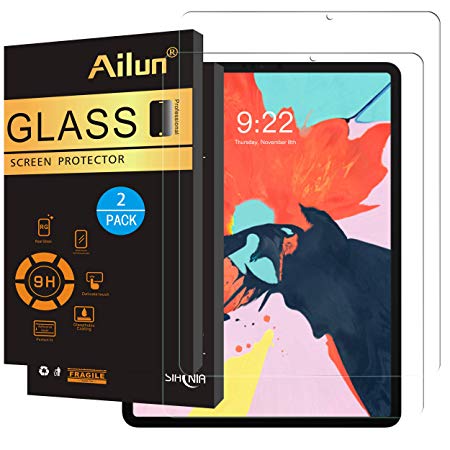 AILUN Screen Protector Compatible iPad Pro 11 Inch Display (2018 Release),[2Pack], 2.5D Tempered Glass,[Apple Pencil Compatible] Anti-Scratch,Case Friendly-Siania