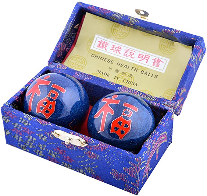 fengshuisale Feng Shui Baoding Chinese Health Exercize Stress Relief Balls 4.2cm/1.7" Red String Bracelet F1107