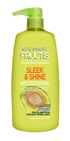 Garnier Fructis Sleek & Shine Conditioner for Frizzy Hair, 33.8 Ounce Bottle