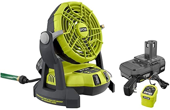 RYOBI 18-Volt ONE  Bucket Top Misting Fan Kit