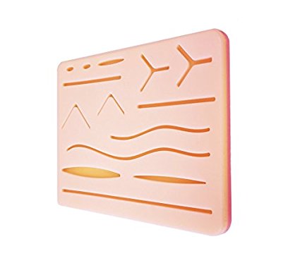 Suture Training Kit Suture Pad 7” x 5” for Practice and Training Use| Muscle, Fat, and Skin with Pre-Wounds -- Notice The Multiple Sellers -- Made in China (replica of Your Design Medical)