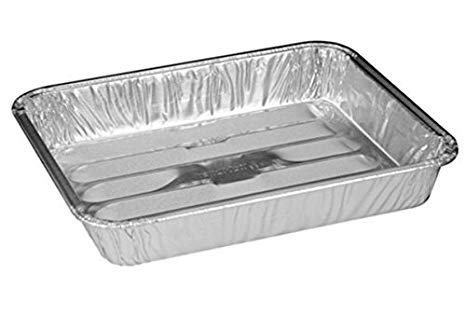 Pack of 10 Disposable Aluminum Foil Toaster Oven Pans -Mini Broiler Pans | BPA Free | Perfect for Small Cakes or Personal Quiche | Standard Size - 8 1/2" x 6"