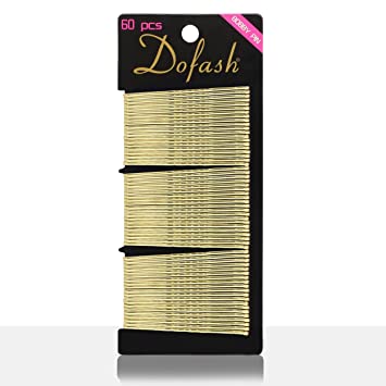 Dofash Wavy Bobby Pins Blonde 6CM/2.36IN Hair Pins Large Hairpins Decorative Hair Accessories for Women Girls - 60 Count/Card